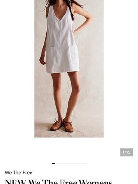 White V-Neck Shift Pocket Dress